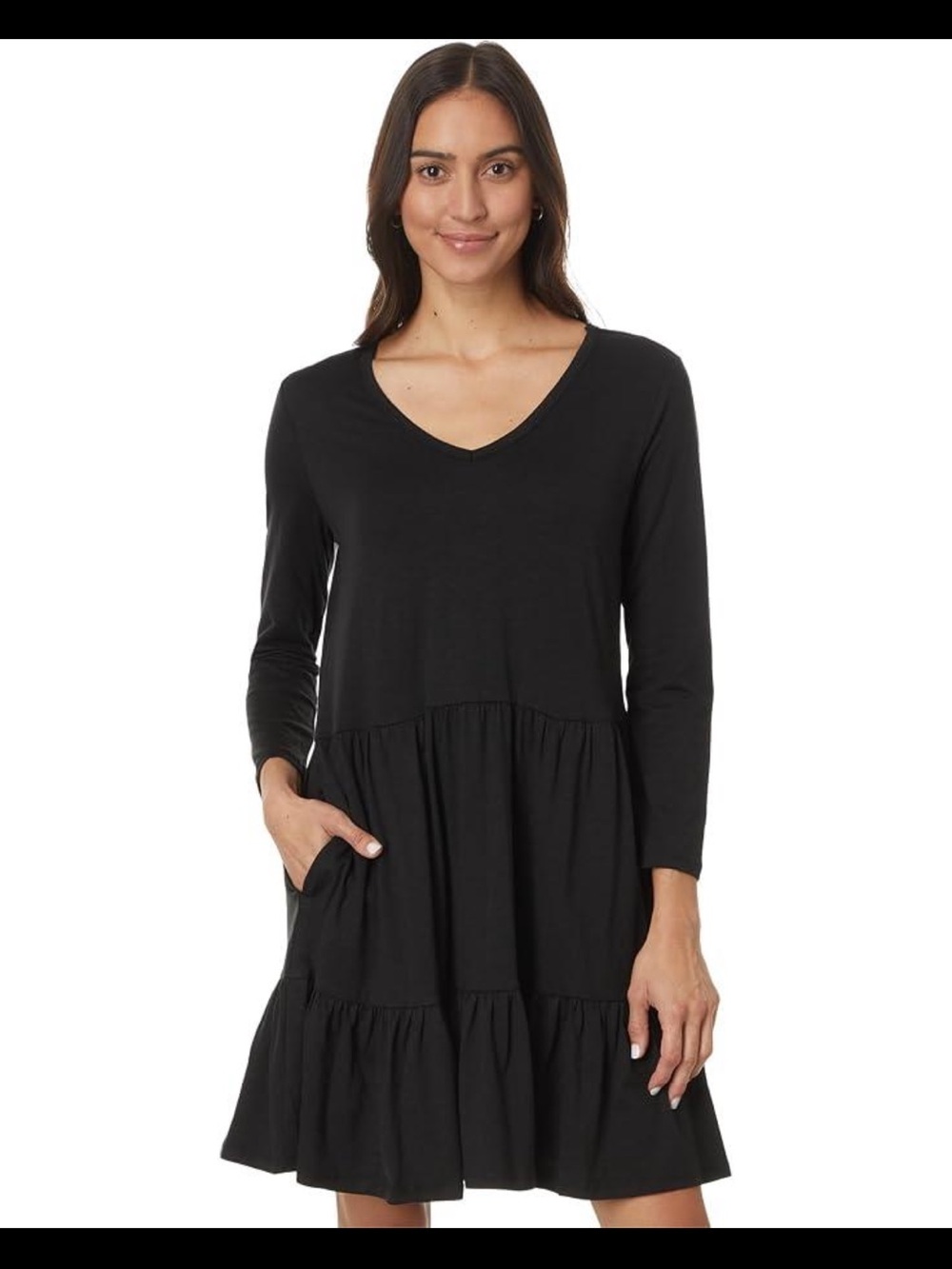 Toad&Co Windmere Dress Black Long Sleeve Tencel Organic Cotton Small